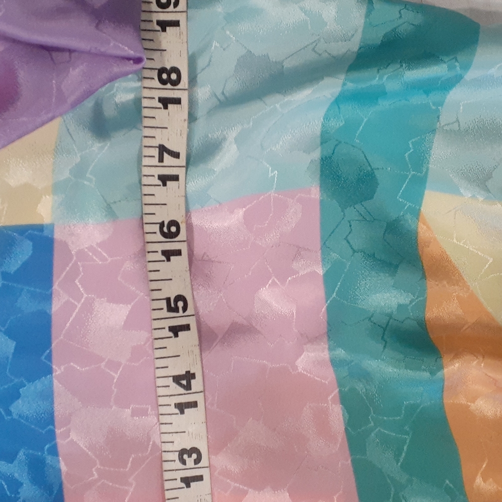 Vintage Y2k Office Siren  vibrant color blocking blouse top  size 6 - Picture 14 of 15